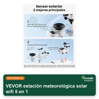 VEVOR estación meteorológica solar wifi 5 en 1