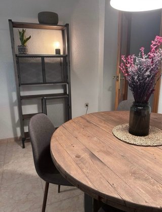 Mesa redonda madera y metal