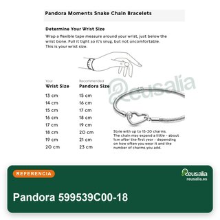 Pandora 599539C00-18 pulsera plata ley cadena