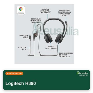 Logitech H390 auriculares USB sonido micrófono