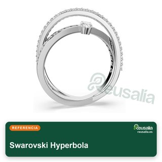 Swarovski anillo Hyperbola rodio zirconia talla 55