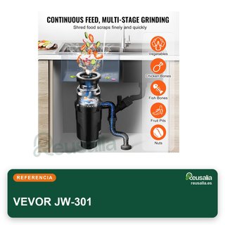 VEVOR triturador basura cocina 1/2 HP