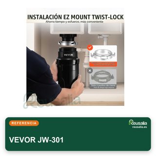 VEVOR triturador basura cocina 1/2 HP