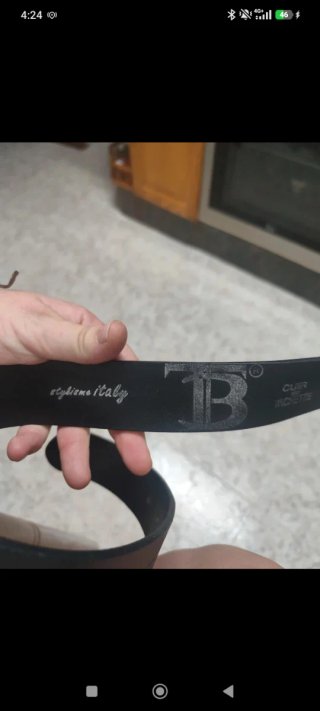 Cinturón Burberry TB Negro Hebilla Ovalada