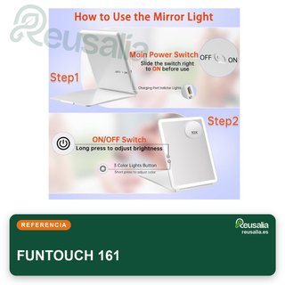 FUNTOUCH espejo tocador viaje luz portátil