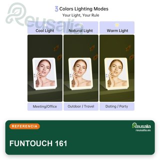 FUNTOUCH espejo tocador viaje luz portátil