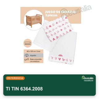 TI TIN Sábanas cuna algodón 70x140