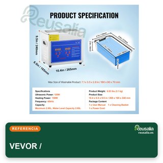 VEVOR limpiador ultrasónico 3L digital