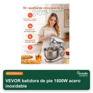 VEVOR batidora de pie 1500W acero inoxidable