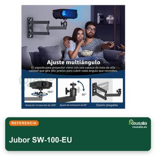 Soporte proyector pared ajustable 360° metal