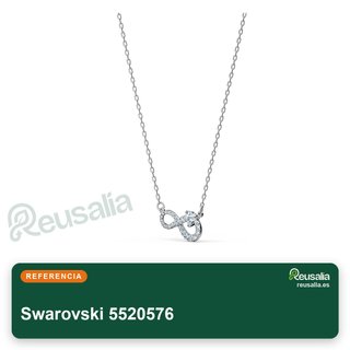 Swarovski collar infinito piedra corazón rodio