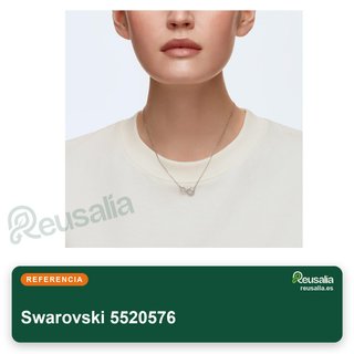 Swarovski collar infinito piedra corazón rodio