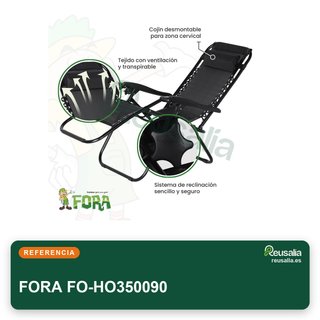 FORA Pack 2 Tumbonas Jardín Plegables Reclinables
