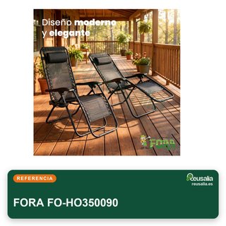 FORA Pack 2 Tumbonas Jardín Plegables Reclinables