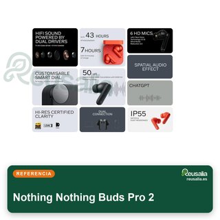 CMF Nothing Buds Pro 2 ANC 50dB Gris Oscuro