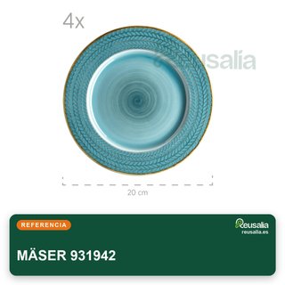 Juego vajilla café porcelana vintage azul