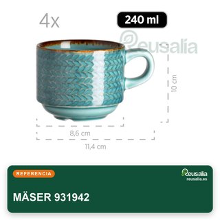 Juego vajilla café porcelana vintage azul