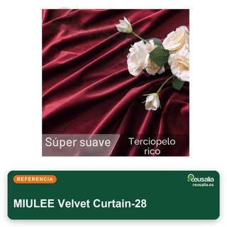 MIULEE cortinas terciopelo burdeos 260x140
