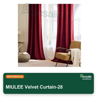 MIULEE cortinas terciopelo burdeos 260x140