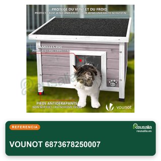 VOUNOT casa para gatos madera gris