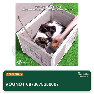 VOUNOT casa para gatos madera gris