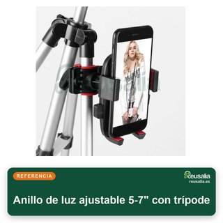 Anillo de luz ajustable 5-7" con trípode