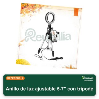 Anillo de luz ajustable 5-7" con trípode