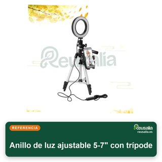 Anillo de luz ajustable 5-7" con trípode