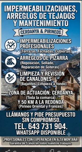 Impermeabilizaciones tejados Cerdanya