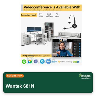 Wantek 681N Auriculares con micrófono y