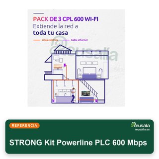 Strong Kit Powerline PLC 600Mbps Triple Toma