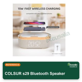COLSUR radio despertador digital carga inalámbrica