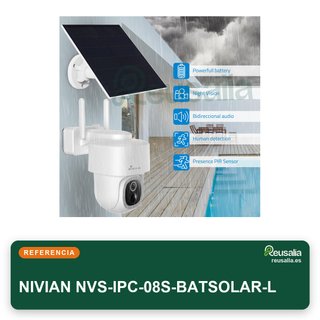 NIVIAN cámara exterior 2.5K batería 5200mAh solar