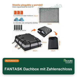 FANTASK baúl de techo impermeable 420L