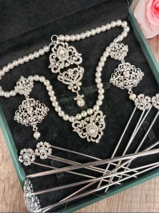 Aderezo Fallera Plata y Perlas