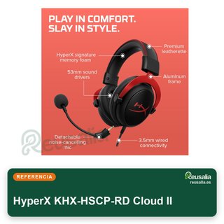 HyperX KHX-HSCP-RD Cloud II cascos gaming sonido