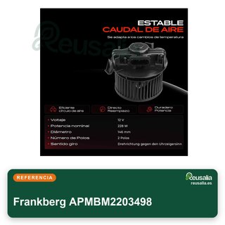 Frankberg motor ventilador calefacción vehículo