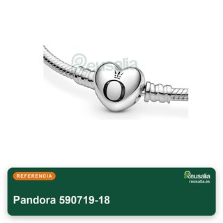 Pandora pulsera plata cierre corazón 18