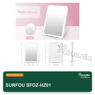 SURFOU espejo cosmético plegable luz