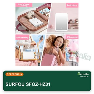 SURFOU espejo cosmético plegable luz