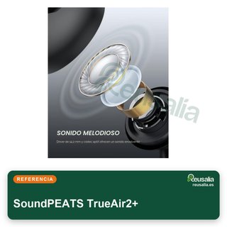 SoundPEATS TrueAir2+ auriculares bluetooth carga