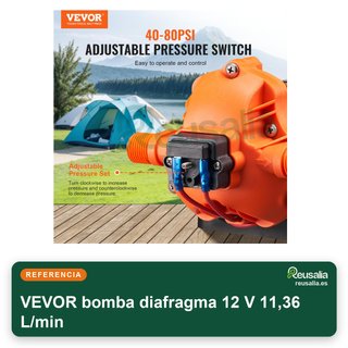 VEVOR bomba diafragma 12 V 11,36 L/min