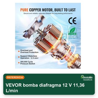 VEVOR bomba diafragma 12 V 11,36 L/min