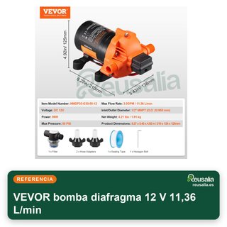 VEVOR bomba diafragma 12 V 11,36 L/min