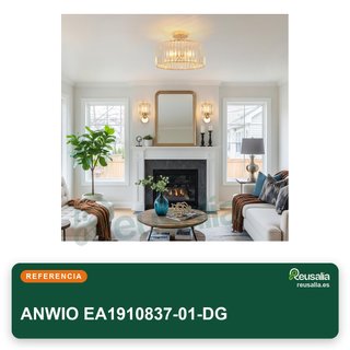 ANWIO aplique pared cristal e27 dorado