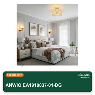 ANWIO aplique pared cristal e27 dorado