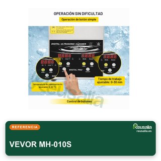 VEVOR limpiador ultrasónico 2L con calentador