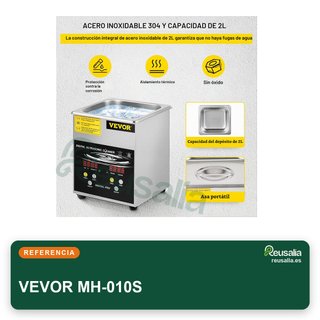 VEVOR limpiador ultrasónico 2L con calentador