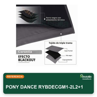 PONY DANCE cortina opaca doble capa 200x245cm