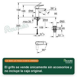 - Grohe Start QuickFix grifo lavabo monomando
